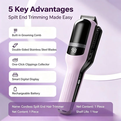 Cordless Automatic Split End Hair Trimmer for Women Split Ends Remover Dry Damaged Brittle Hair Home Use Styling Cutting Tool