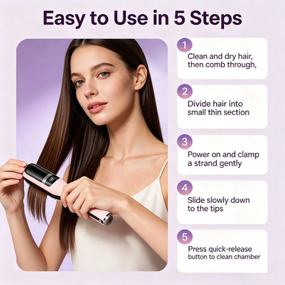 Cordless Automatic Split End Hair Trimmer for Women Split Ends Remover Dry Damaged Brittle Hair Home Use Styling Cutting Tool